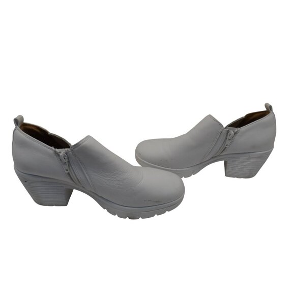 Nurse Mates Women's Zip-Up Mid-Cut Edda Work Clogs Leather White Size 8.5W - Picture 6 of 8